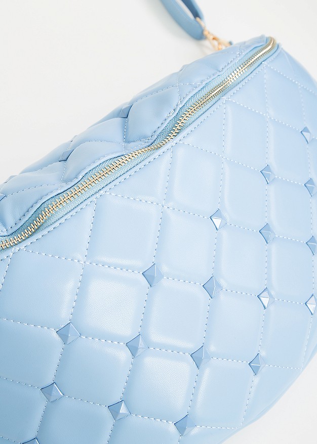 Quilted crossbody bag with studs