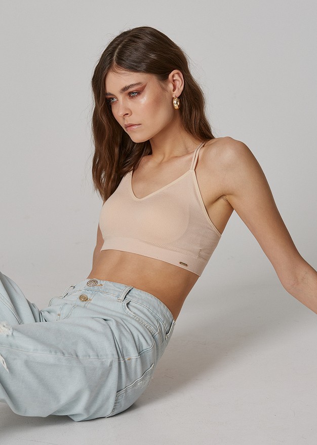 Rib bralette with detailed back