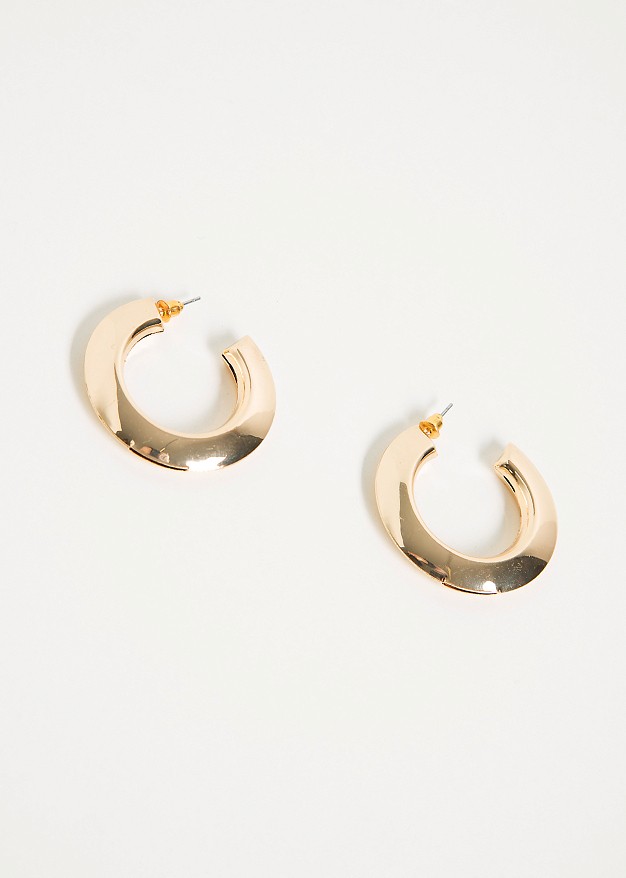 Earrings set golden hoops