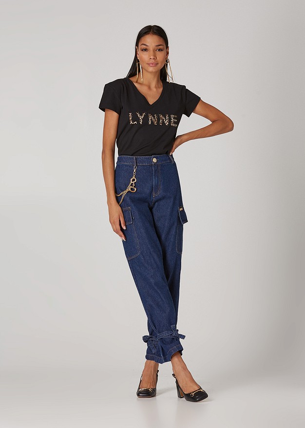 Памучна блуза с логото на Lynne