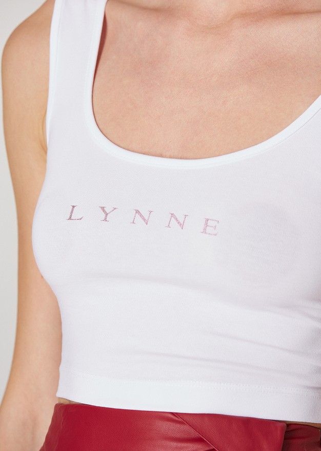 Crop top with "LYNNE" print