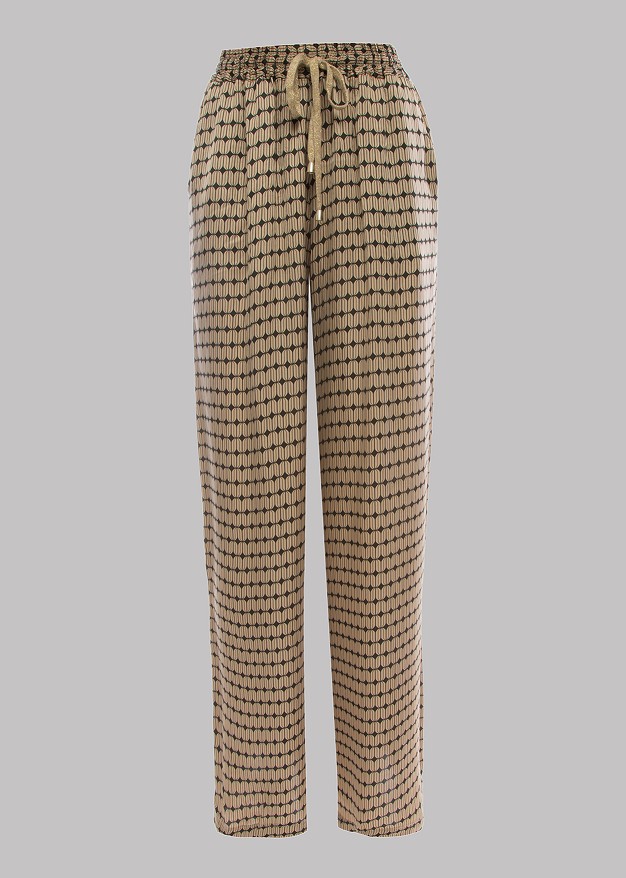 Trousers with prints and pockets
