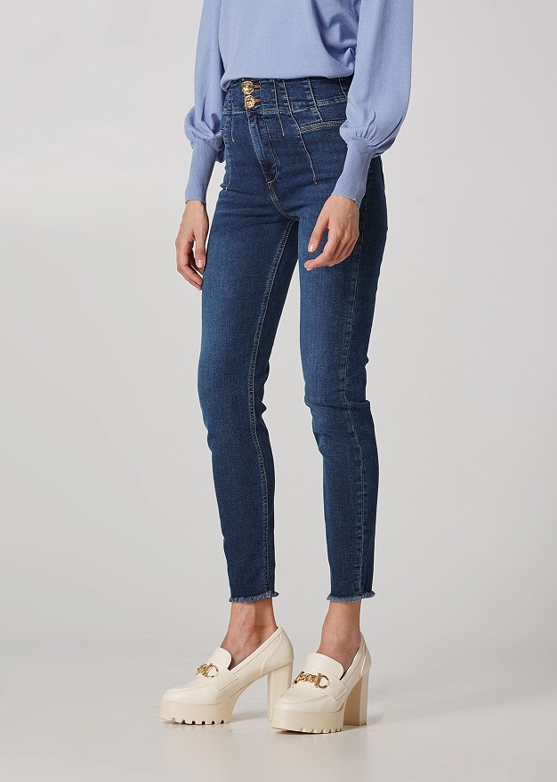 High waisted stretch jeans