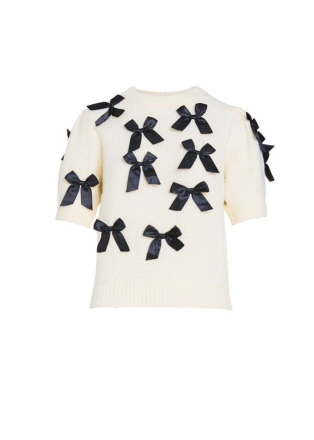 Sweater with decorative bows