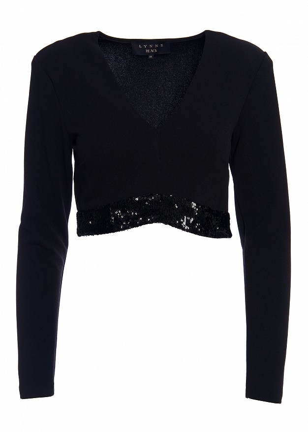 Cropped blouse with sequins