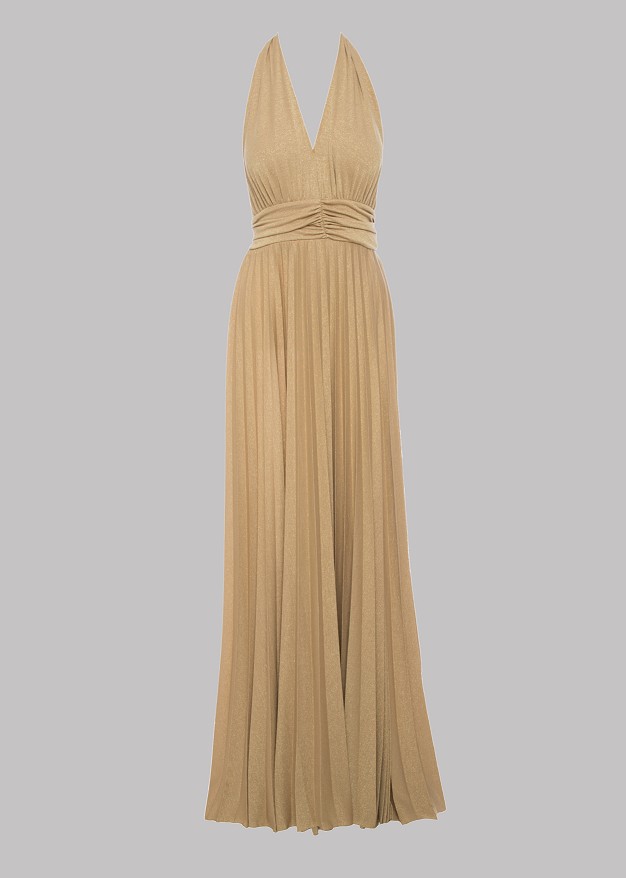 Maxi lurex dress with open back