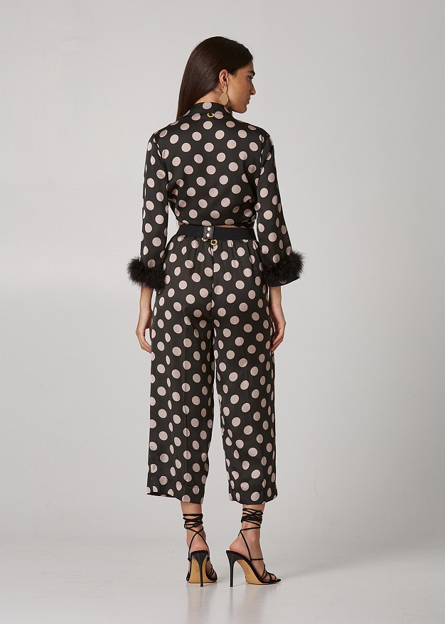 Crop dotted trousers