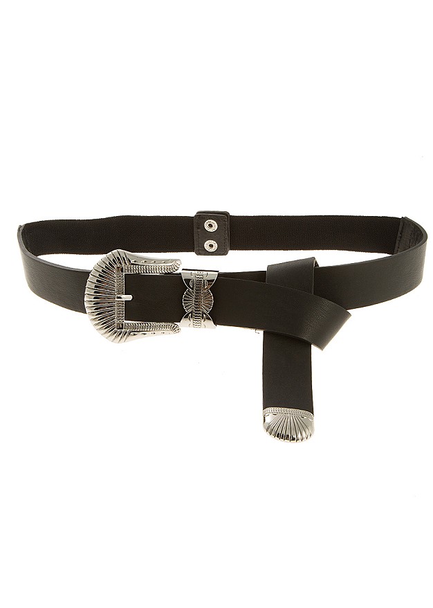 Elasticated belt with decorative tie
