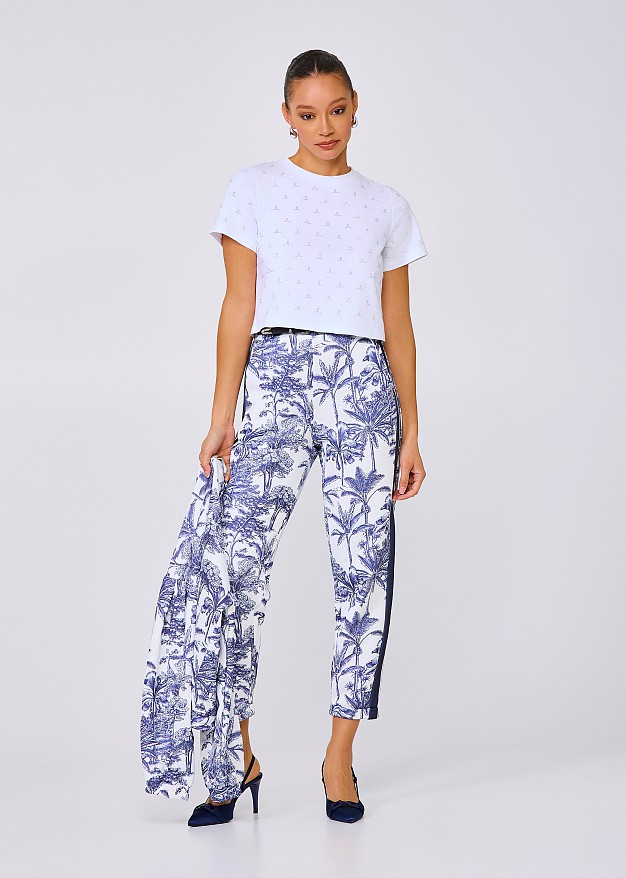 Crop top with strass print