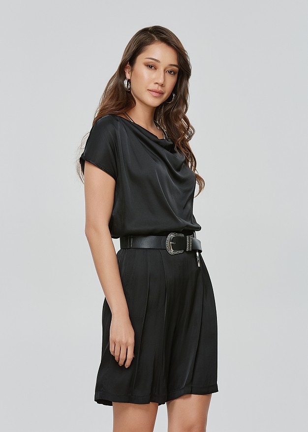 Cowl neck blouse in satin look