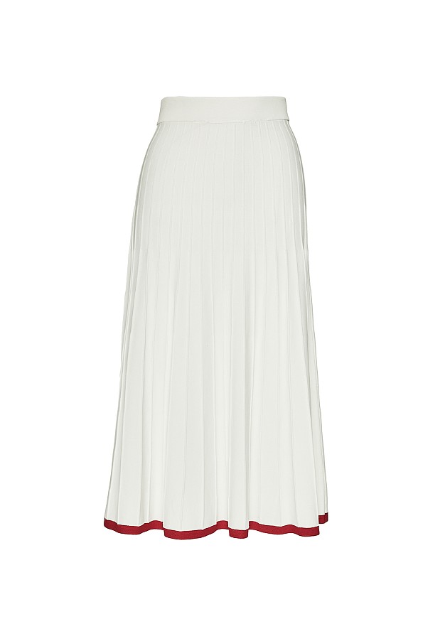 Midi knitted skirt in contrast