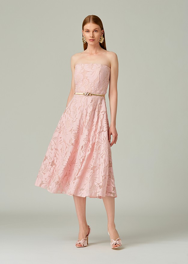 Lace strapless cocktail dress