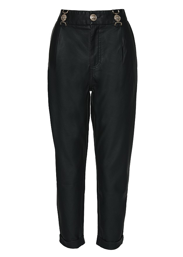 Baggy leather look trousers
