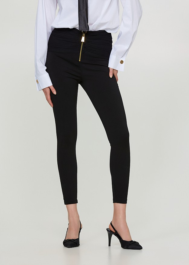 High waisted leggins with zipper detail