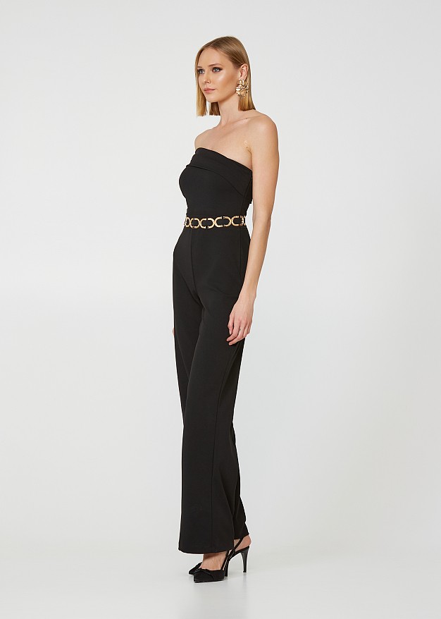 Strapless jumpsuit with elastic shape