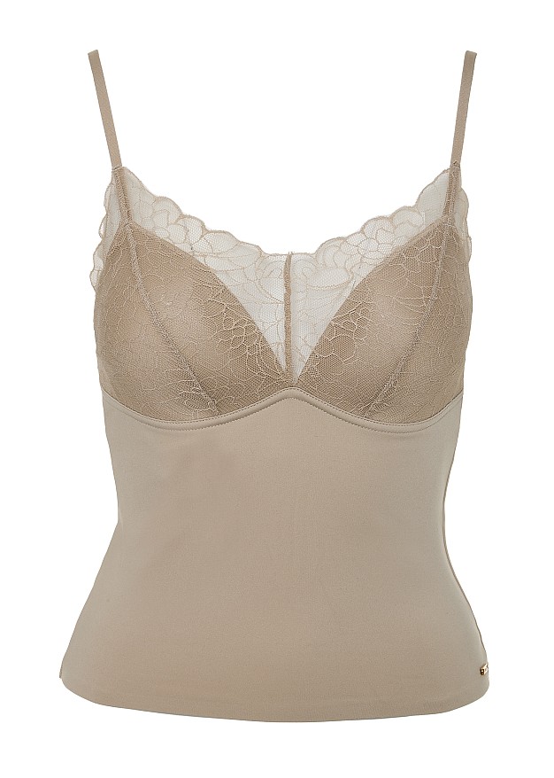 Top bralette elastic cu dantela