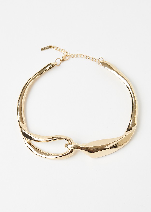 Ring collar necklace in mat gold look