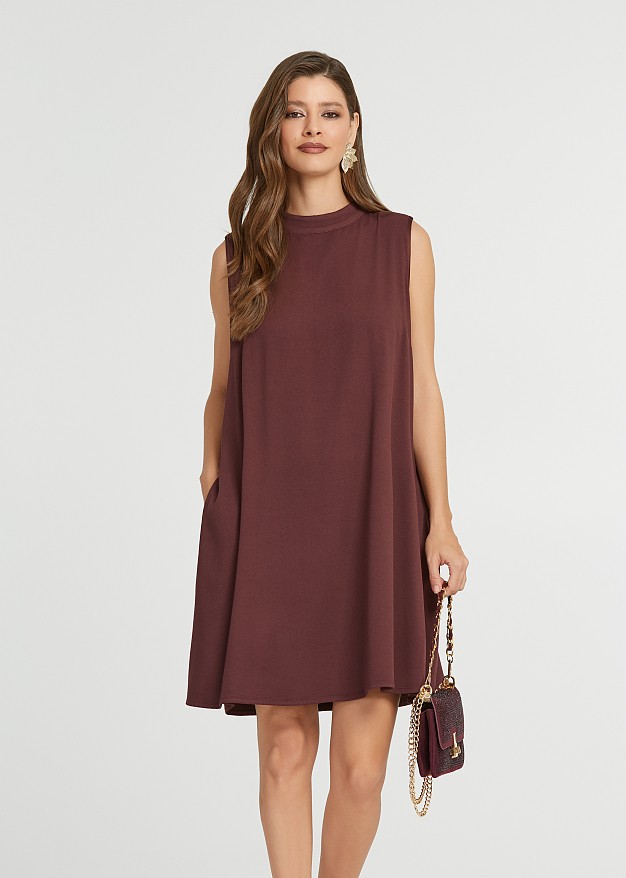 A line mini dress with pockets