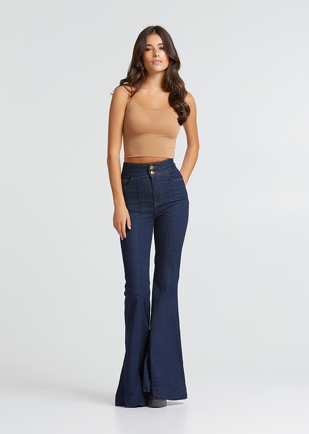 Denim bell pants