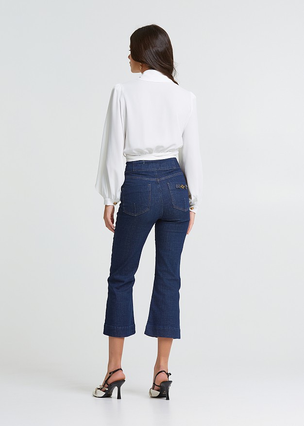 Pantaloni crop din denim