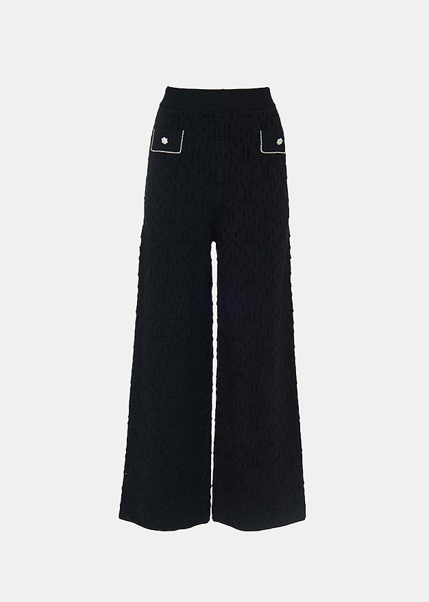 Trousers with monogram in the knit