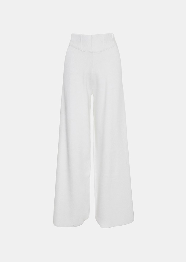 Pantaloni wide leg din tricot