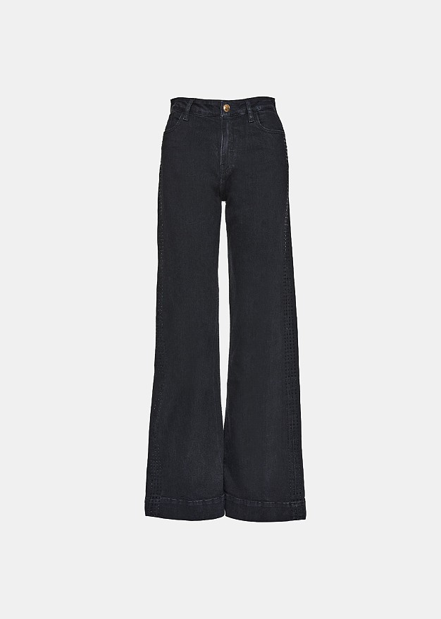 Denim wide leg trousers