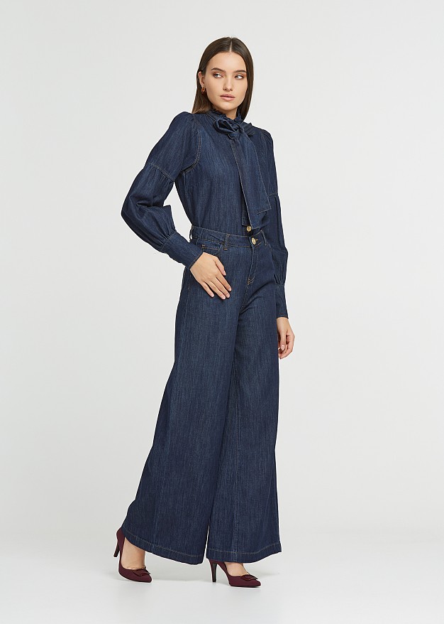 Pantaloni denim wide leg