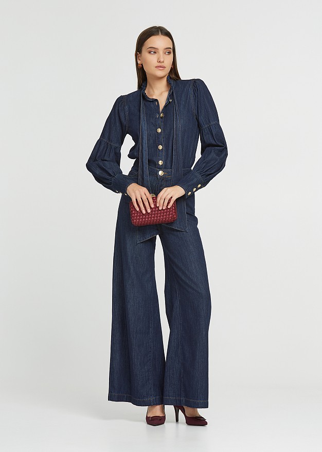 Pantaloni denim wide leg