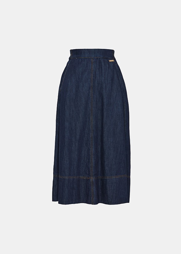 Denim circle midi skirt