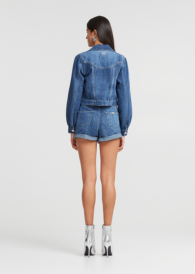 Denim jacket with strass