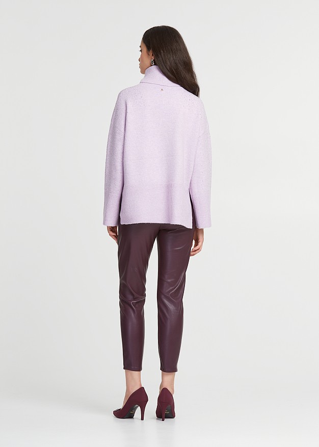 Turtleneck sweater with stones