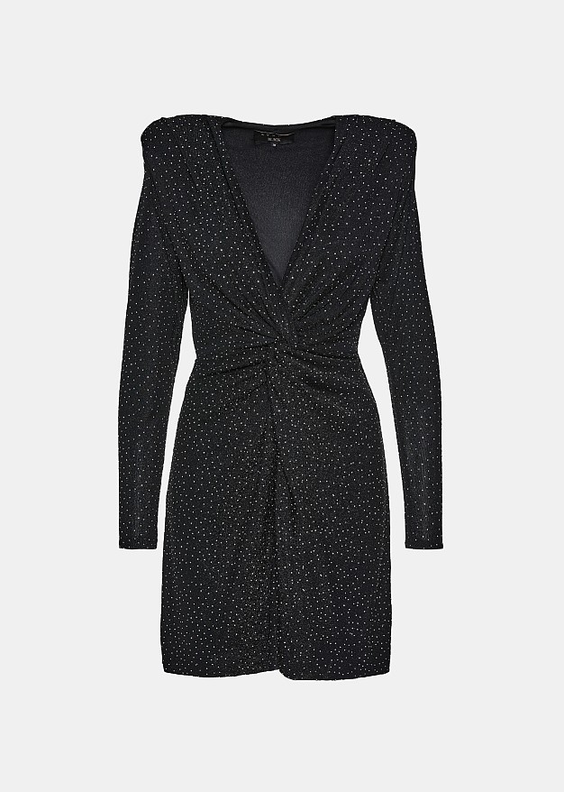 Mini long-sleeve dress with strass