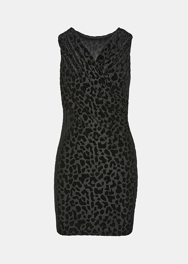 Μini dress with animal devore print