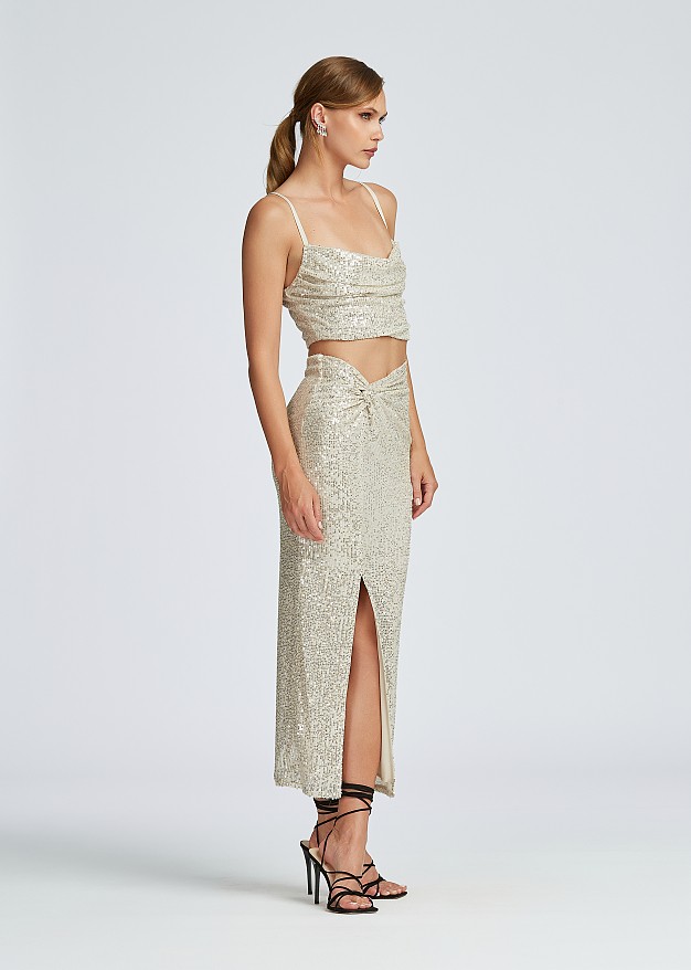 Sequined midi skirt