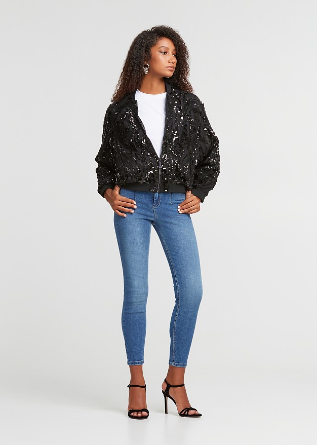 Puffer sequined jacket