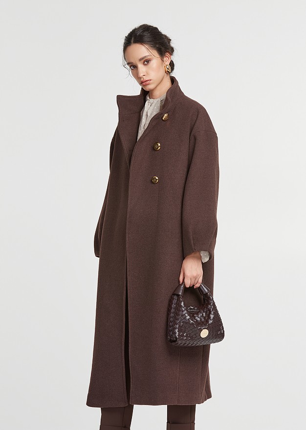 Long coat with a cape look