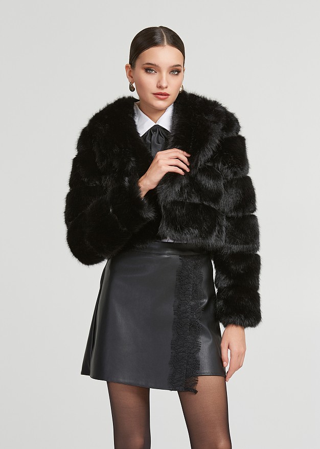 Faux fair short in mink look