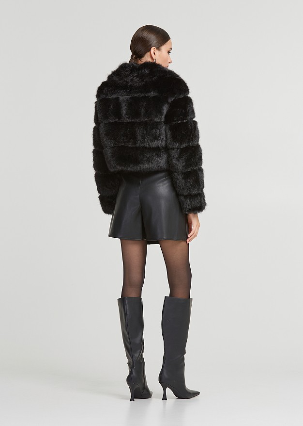 Faux fair short in mink look