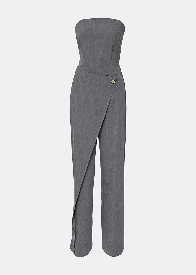 Strapless jumpsuit wideleg