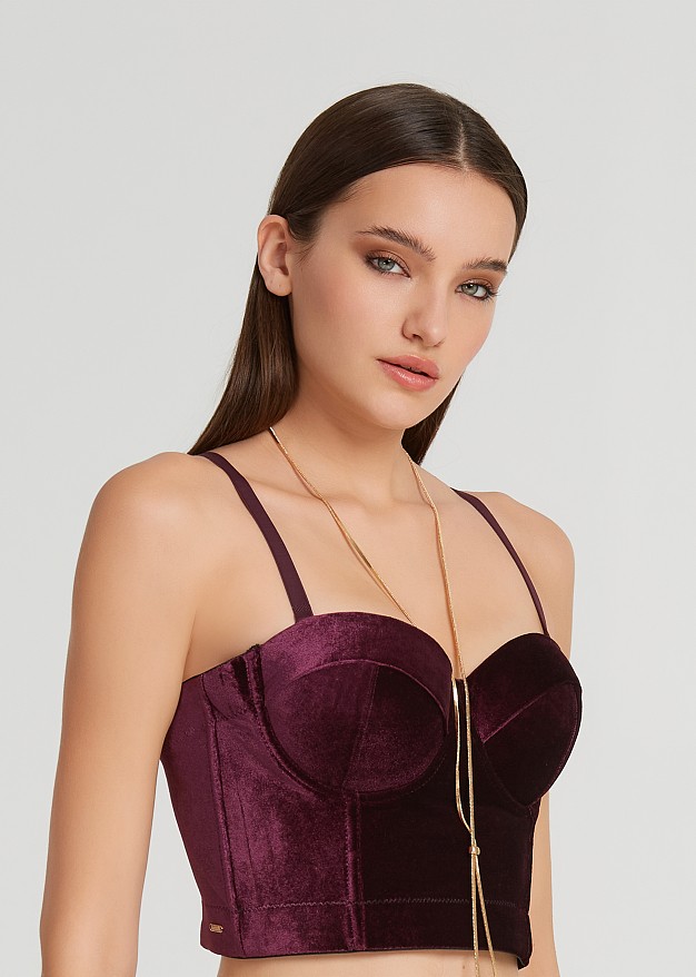 Bralette in velvet look