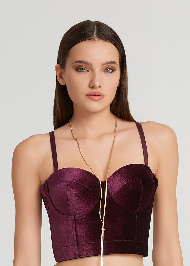 Bralette in velvet look