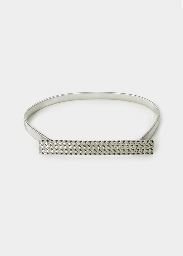 Metallic elastic belt with bold buckle