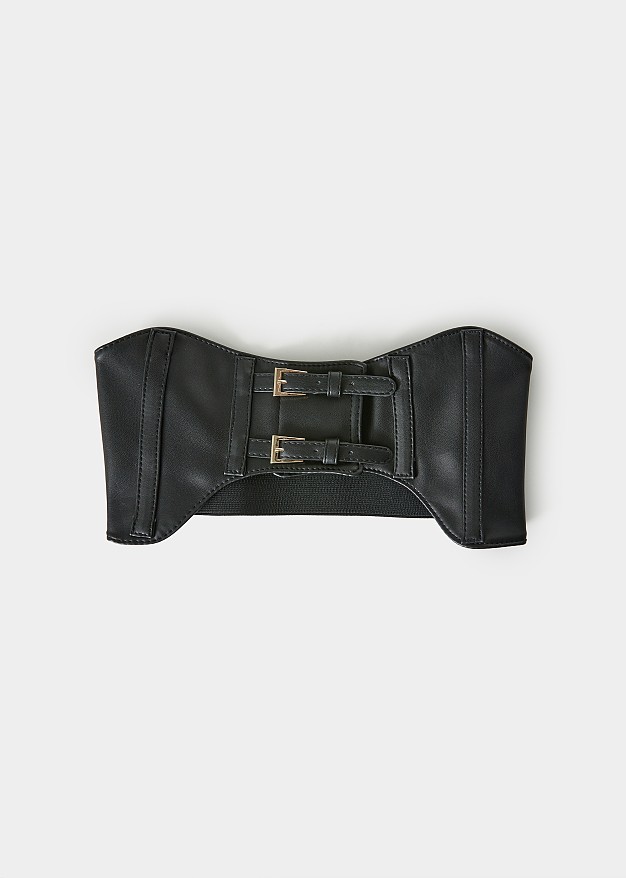 Corset belt with double buckle