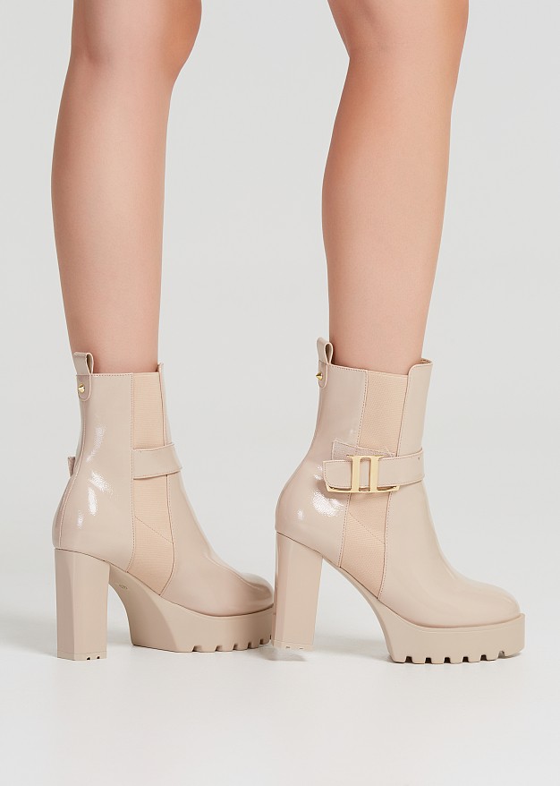 Platform heeled ankle boots