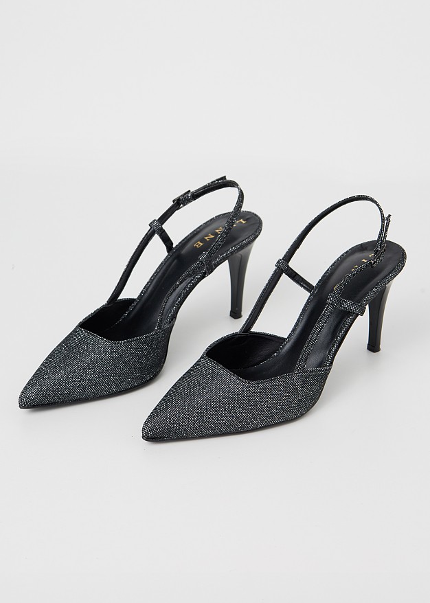 Slingback heeled shoes in grey