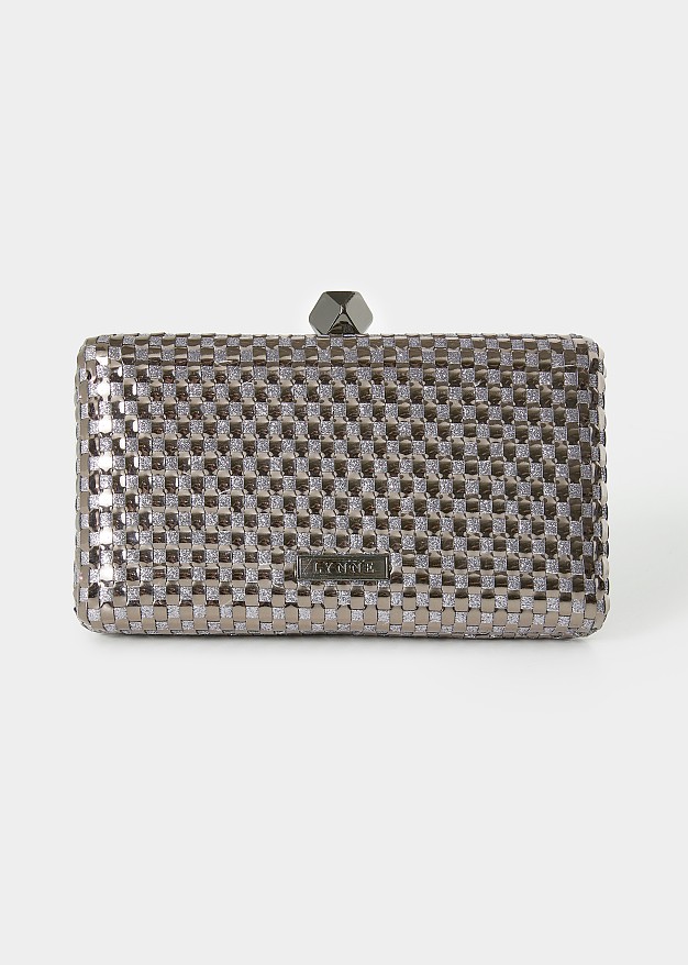 Τσάντα clutch με woven glitter