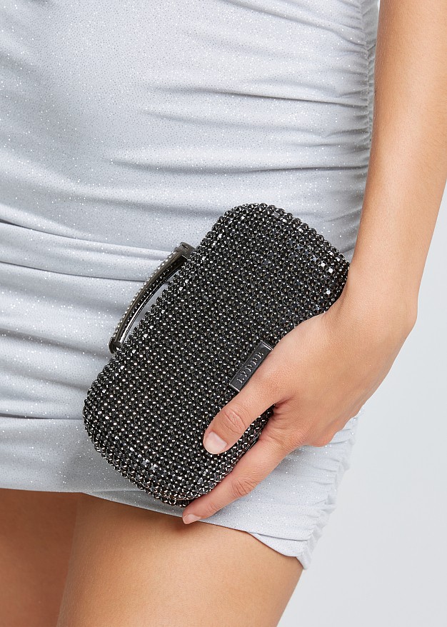 Clutch bag with diamonds