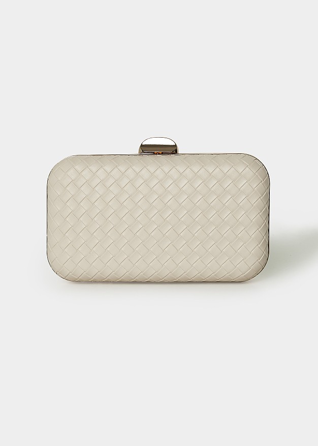 Clutch bag with embossed leatherette