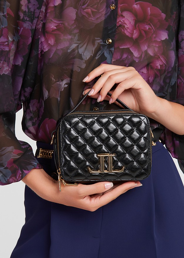 Monogram quilted bag in leather look